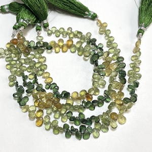 Cuentas de piedras preciosas naturales facetadas de multiapatita de alta calidad, Briolette en forma de almendra y pera, tienda de cuentas de piedra al por mayor - Product Image 1