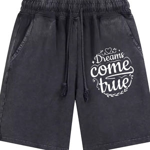Pantalones cortos atléticos de verano para hombres adultos con lavado ácido, pantalones cortos transpirables con cordón para hombres con logotipo y diseño personalizados - Product Image 6