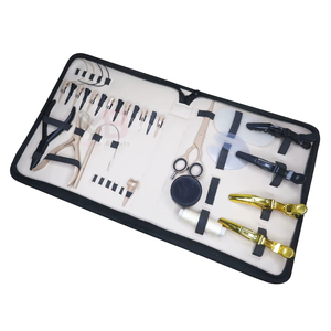 Kit d'outils professionnels MAGMA BEAUTY pour extensions de cheveux avec composants métalliques, micro-perles, pinces crocodiles et ciseaux pour usage en salon - Product Image 3