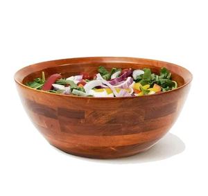 Meilleur bol de service rond en bois fabriqué à la main pour la table à manger pour la soupe aux salades de fruits. - Product Image 2