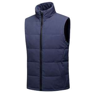 OEM nueva moda 2025 invierno sin mangas burbuja chaquetas personalizadas capucha chaleco acolchado para hombres de talla grande - Product Image 1