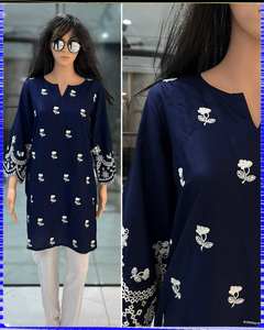 Modern Trending Regular Length Reversible <b>Kurti</b> with Embroidery Work Heavy Rayon Fabric Party Wear - Product Image 1