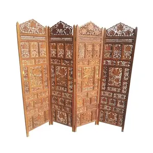 Wooden Screen Separator and Wood Room Wall Dividers 4 Wall Panels for Living Room decoration