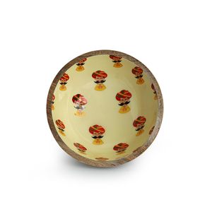 Tazón de Madera Hecho a Mano, Clásico, Ecológico y Duradero, con un Elegante Diseño Interior y Revestimiento de Esmalte, Apto para Lavavajillas, para Decoración del Hogar - Product Image 4