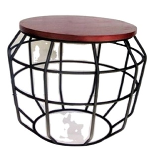 Ensemble de 2 tables de meubles classiques pour la maison, le salon, la chambre d'amis, la table basse, de couleur noire, Design moderne, Table ronde - Product Image 1