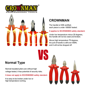 Kìm đa năng CROWNMAN 1000V CR-V, chất liệu VDE cách điện, kiểu mũi dài/cắt chéo/đầu lớn - Product Image 4