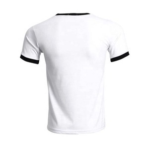 Camiseta Ringer de calidad superior de algodón 100%, ropa para hombre, camisetas de talla grande, Camiseta con estampado de bordado y diseño de logotipo personalizado OEM - Product Image 2