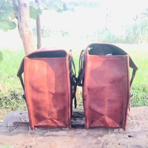 ชุดอานมอเตอร์ไซค์หนังแท้สีสนิมสีน้ำตาลวินเทจตะกร้าหนังธรรมชาติขนาดใหญ่พร้อมกระเป๋าดัฟเฟิล2ด้านสำหรับการเดินทาง - Product Image 5