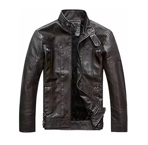 Chaqueta de Cuero Genuino para Hombre, Transpirable, de Alta Calidad, Diseño Sólido de Dos Colores, Ropa Exterior Casual de Moda, Chaquetas de Cuero al por Mayor OEM - Product Image 3