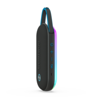 8 lumières LED RGB d'extérieur pour enceinte 30W avec micro intégré, charge rapide, alimentation par batterie, IP56, compatible gaming, durable, portable