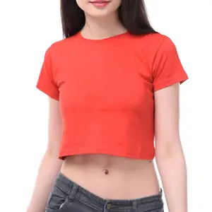2022 New Fashion Ladies Slim Fit Crop Top t Shirts / Top Trend Most Selling Cotton Made Outdoor Crop Top t Shirts