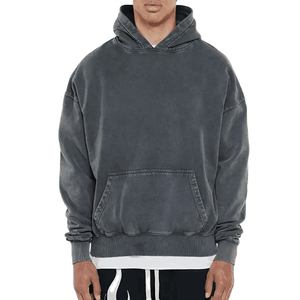 Sudadera con Capucha Extra Grande, Lavada al Ácido, Estilo Vintage, con Estampado Digital y Bolsillo para Hombre, 100% Algodón Grueso, para Invierno - Product Image 1