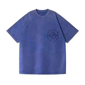 เสื้อยืดคอกลมวินเทจสำหรับผู้ชายปรับแต่งได้เสื้อ100% ผ้าฝ้ายเฮฟวี่เวทแอซิดปักลายเสือดาวทางการไซส์ใหญ่พิเศษ - Product Image 4