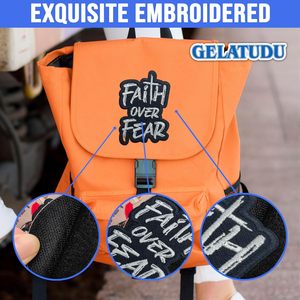 Parche de Fe sobre el miedo, parche bordado cristiano para coser, insignia cristiana, apliques cruzados para chaqueta, parche de tela con verso bíblico - Product Image 3