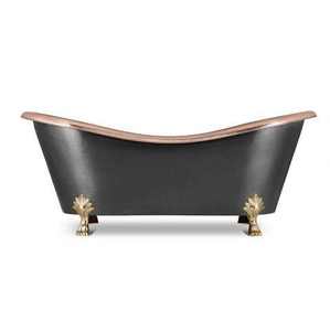 Bañera de Cobre de Diseño Tradicional con Acabado Antiguo, Diseño Martillado, Clásica y Elegante para Baño Interior - Product Image 6