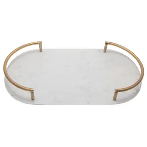 Oval Shaped Handmade Marble Serving Dishes Tray And Elegant Good Quality Tableware Kitchenware Accessories Serving Display Trays