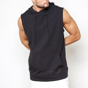 Sudadera con capucha para hombre, de alta calidad, 100% algodón liso, con cuello redondo, sin mangas - Product Image 6