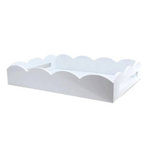 Wholesale Luxurious Lacquer Scalloped <b>Tray</b> Handmade Lacquered Serving <b>Tray</b> Perfect for Tidying up Your <b>Bedside</b> <b>Table</b> or Kitchen - Product Image 2