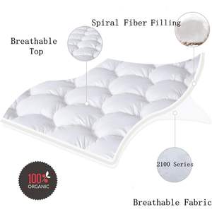 Materassino trapuntato King Size comodo cuscino superiore con soffice riempimento in fibra di poliestere materiale in schiuma per uso ospedaliero o letto - Product Image 4