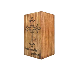 Urnas de cremación de moda Cruz de Ángel grabadas urnas de madera para mascotas 2025 urnas de gato de perro de palisandro hechas a mano a precio asequible - Product Image 2