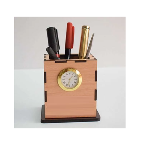 Décoration fantaisie horloge en bois porte-stylo luxe meilleure qualité supérieure décoration en gros porte-stylo moderne vente chaude - Product Image 2