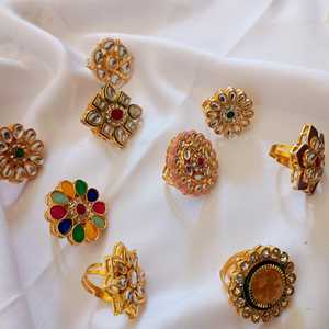 Anillo de moda de boda india, joyería para OCASIÓN DE Ramadán, anillo de Kundan Artificial, Boda de Metal y recuerdo de Pooja, regalo de devolución para ella - Product Image 2