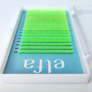 Nouvel Arrivage Extensions de Cils Longs Naturels Faits Main de Haute Qualité Néon Fluorescentes Couleurs Festives en Fibre HY LON Marque Privée - Product Image 6