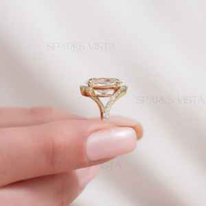 Anillo Solitario Ovalado de Moissanita en Oro de 10K/14K/18K para Mujer, Diseño Personalizado de Moda, Joyería Fina Creada en Laboratorio, Venta al por Mayor de SOHAM ENTERPRISE - Product Image 4