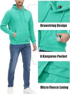 Sudadera con capucha con estampado 3D de talla grande personalizada, jersey de entrenamiento atlético informal con bolsillo canguro para invierno - Product Image 4