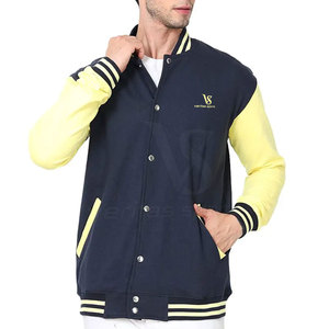 Blousons d'hiver pour hommes grande taille 2025 style Letterman, col montant, en toile, avec logo frontal et doublure polaire pour l'extérieur - Vente en gros - Product Image 1