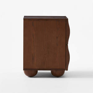 Modern Acacia Walnut Nightstand with Minimalistic Smart <b>Storage</b> Decorative Night Table for Bedroom Living Room or Hospital - Product Image 3