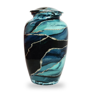 Urnes de crémation enduites Artisan Meena Souvenir élégant et urnes de taille adulte Mémorial à graver étanche - Product Image 3