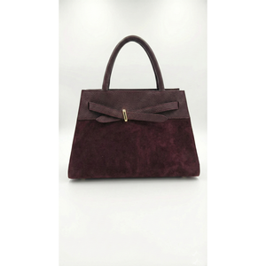 Borsa a mano strutturata in vera pelle scamosciata Art. 26007-Borse Made in Italy - Product Image 5