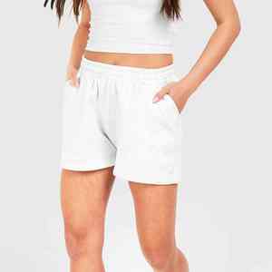 Shorts de sport en coton personnalisés pour femmes, shorts de jogging respirants à séchage rapide, taille élastique, couleur unie, shorts de fitness d'été - Product Image 2