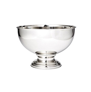 Cuenco de hielo redondo de acero inoxidable Chapado en plata con base para Bar, cuenco y enfriador de vino y champán - Product Image 3