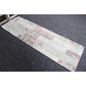 พรมวินเทจขนาด 2.3x7.2 ฟุต พรมตุรกีขนาดเล็ก พรมลายปะติดสีเขียว - Product Image 3