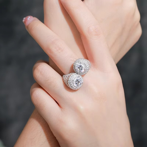 เครื่องประดับฮิปฮอปสีเงิน925 100% แหวนคู่สำหรับผู้หญิงเพชรโมอิสซาไนต์แหวนทองคำ18K สำหรับปาร์ตี้ - Product Image 5