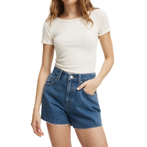 Jean taille haute pour femme Jhorts Short en jean taille haute tendance pour femme Short d'été décontracté pour maman Cut Off pour femme - Product Image 4