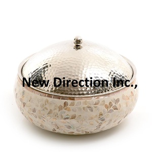 หม้ออบผนังสองชั้นทำจากไม้ทรงกลมดีไซน์แบบฝังกระดูกหม้อไฟตกแต่งมันวาวสำหรับเสิร์ฟร้อน - Product Image 5