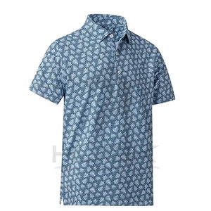 Men's Casual Golf for Polo Shirt Custom Full Printed Logo Short Sleeve High Quality Polyester Spandex Knitted <b>Fabric</b> - Product Image 3