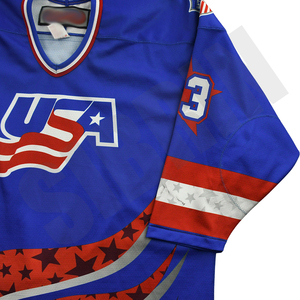 Jersey de Hockey Profesional Personalizado Sublimado Premium de Sibrin para el Equipo de EE. UU. |   Ropa de Hockey sobre Hielo Ecológica de Secado Rápido | 100% Poliéster - Product Image 4