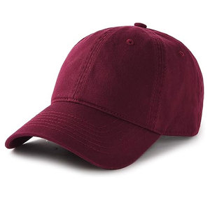Casquette de baseball unisexe bordeaux 6 panneaux en coton réglable, style ajusté couleur unie décontracté pour adultes - Product Image 1