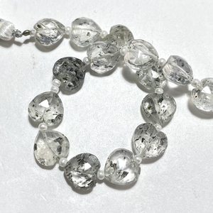 Dot Quartz Faceted Heart Shape Briolette <b>Beads</b> 10MM White Natural Stone <b>Beads</b> for Jewelry Vertical Drill-Wholesale - Product Image 1