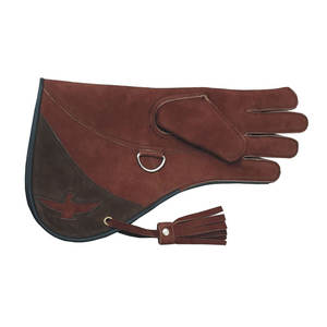 Falconry <b>Gloves</b> <b>Leather</b> Eagle Birds Hunting Waterproof <b>Leather</b> <b>Green</b> Color with Custom Embroidery Professional Falconry - Product Image 3