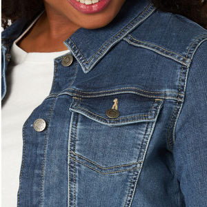 Veste en jean couleur bonbon lavée courte à la mode pour femmes Logo et design personnalisés avec matériau de remplissage en coton - Product Image 3