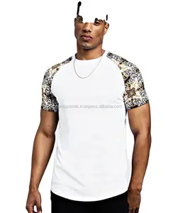 High Quality Fashion Bell bottom Velour T Shirt Customized Your Design Velvet Men T-