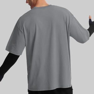 Camiseta de gran tamaño con logotipo personalizado, ropa de calle de tendencia de algodón pesado lavado Vintage de EE. UU., ropa de calle de moda con estampado personalizado para hombres - Product Image 3