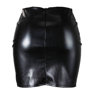 Jupe en cuir pour femme, taille personnalisée, légère, confortable, respirante, écologique, décontractée, longueur genou - Product Image 3
