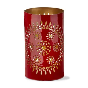 Candelabro Cónico de Plata Hecho a Mano de Lujo con Base de Madera Natural para Salas de Estar Elegantes y Actividades Religiosas Navideñas - Product Image 1