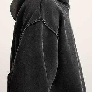 Sudadera con Capucha de Felpa de Alta Calidad, Estilo Urbano Personalizado, Invierno, Vintage, Lavado Ácido, Decolorado por el Sol, Desgastado, 100% Algodón Orgánico Estampado - Product Image 4